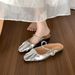 French Satin Closed-Toe For Women Summer Outdoor High-End Mary Jane Shoes Mules Fairy Style Cool Slippers_vogvips.com