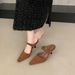 Chuyuji Niche Suede Leopard Print High Heel Mules For Women, French Style, Spring/Summer 2026_vogvips.com