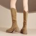 2025 Autumn Winter New Thick-Soled Long For Women, Ruched Slouch Boots, Chunky High Heels, Over-the-Knee Riding Boots_vogvips.com