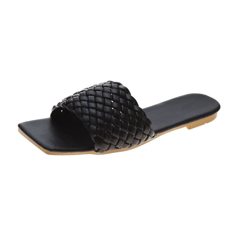 Summer New 2021 Spring Versatile Comfortable Large Size Knitted For Wearing Outside Women's Beach Sandals_vogvips.com