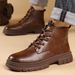 European Warm Series Autumn Winter Fleece-Lined Cotton High-Top Sneakers Shoes 2025 New Thickened Martin Men's Short Boots_vogvips.com