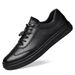 Men's Sports Shoes First Layer Cowhide Soft Leather Outdoor Low-top Black Board Shoes Breathable Men's Shoes_vogvips.com