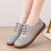 New Hollow Comfortable Soft Sole Non-slip Mother Shoes Flat Doudou Shoes_vogvips.com