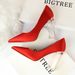 2993-1 Korean Style Fashion Transparent Crystal Heel Satin Shallow Pointed Toe Sexy High Heels Wedding Women's Single_vogvips.com