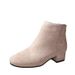 Suede Chunky Heel Martin 2023 Autumn Winter New Korean Style Mid-Heel Short Side Zipper Fashion Boots For Women_vogvips.com