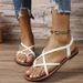 Trendy Flip-flop Woven Flat Beach Sandals 2024 New Casual European And American Large Size Slip-on Women's Shoes_vogvips.com