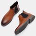 Men's British Chelsea Boots Fashion Distressed Leather Ankle Boots For Big Size, Comfortable & Stylish_vogvips.com