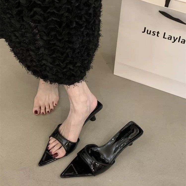 Women's Size 34 Leopard Print Sexy High Heeled Sandals, Plus Size, Pointed Toe, Stiletto Heel, Suitable For Wearing With Skirts._vogvips.com