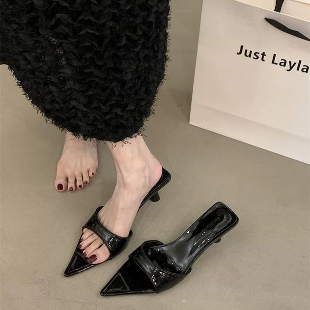 Women's Size 34 Leopard Print Sexy High Heeled Sandals, Plus Size, Pointed Toe, Stiletto Heel, Suitable For Wearing With Skirts._vogvips.com
