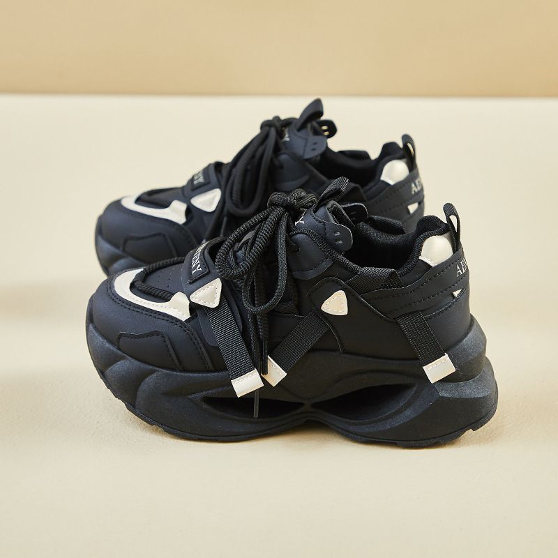 Daddy Shoes Female Student Sports Running Casual Platform Heightening Shoes_vogvips.com