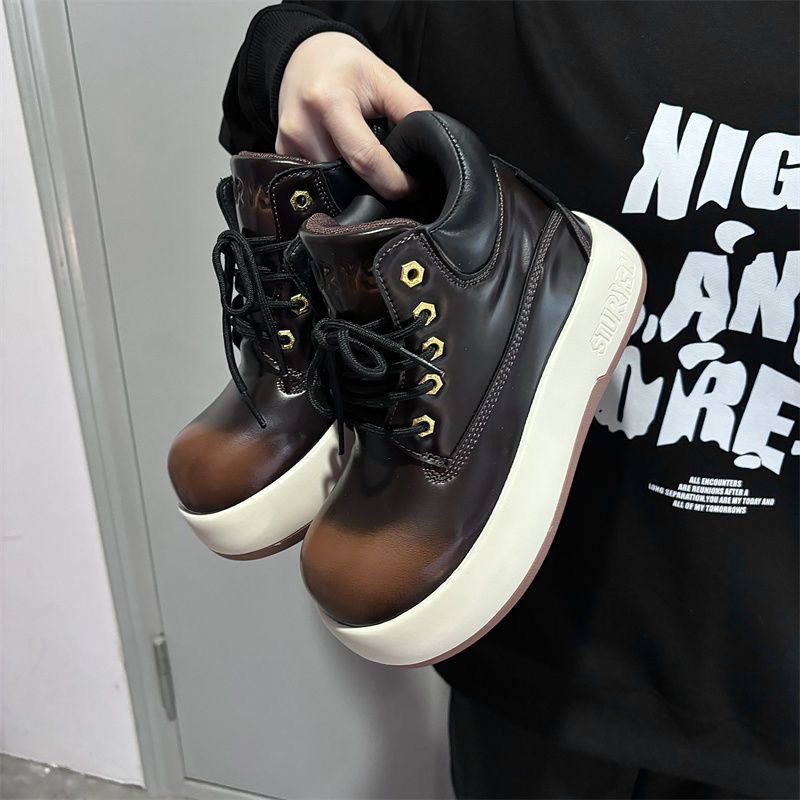 Autumn/Winter Women's Yellow Martin Boots Durable Thick Soled Casual Trendy Versatile Outdoor Shoes_vogvips.com