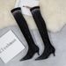 183-2 Simple Winter Long Thin High Heel Suede Pointed Toe Sexy Slimming Fleece Lined Over-the-Knee Boots_vogvips.com