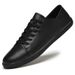 Lace-up Flat Baseplate Shoes Solid Color Men's Two-layer Cowhide Casual Shoes Large Size Men's Shoes_vogvips.com