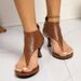 Cross-border Plus-size Women's Sandals 2025 Summer New Fashion Thong High-heeled Shoes With Back Zipper And Stiletto_vogvips.com