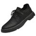 Retro Style Men's Lace-up Martin Shoes Increase The Height Of Casual Fly-woven Light Mouth Round Head Leather Shoes Men_vogvips.com