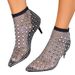 2024 European And American Sexy Pointed Toe Stiletto Large Size Fishnet Hollow Rhinestone Elastic Transparent Fashion_vogvips.com