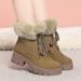 Snow Boots For Women In Winter, Flat Bottom Anti Slip And Plush Warm Cotton Shoes, Cold Resistant British Martin Boots For Women_vogvips.com
