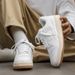 Men's Shoes Soft Soled White Sneakers, Lightweight, Non Slip, High Top, Thin, Trendy, Durable, High Street, Popular On Screen, Campus Style._vogvips.com