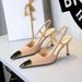 2629-A1 Leopard Print Shoes With Thin Heels Metal Pointed Tips, Featuring Rear Hanging Strap And A Banquet High-heeled_vogvips.com