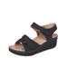 2025 Summer New Women's Car Line Hole Shoes Large Round Toe Slope Heel Comfortable Sandals For Women_vogvips.com