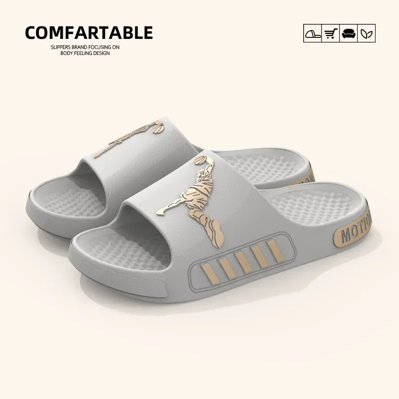 Men's Slippers Outdoor Shoes Summer Home Thick Soled Slides Anti-slip Sports Shoes Cool Slippers Flips Flops Soft Bathroom Clogs_vogvips.com