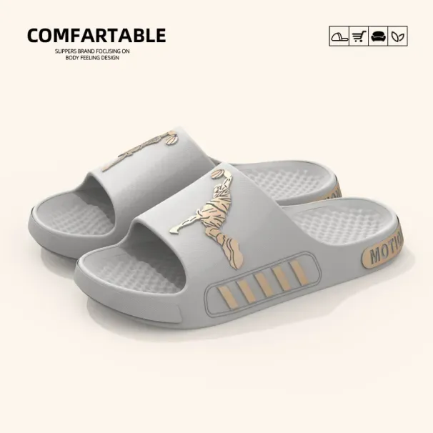 Men's Slippers Outdoor Shoes Summer Home Thick Soled Slides Anti-slip Sports Shoes Cool Slippers Flips Flops Soft Bathroom Clogs_vogvips.com