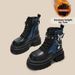 Mid-Calf Riding For Women 2025 Autumn New Western Cowboy With Fleece Lining, Non-Slip High Heel, Thick Sole Martin_vogvips.com