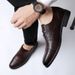 Euro Step Polished Leather Dress Brogue Casual Business British Style Breathable Top Layer Cowhide Lace-Up Men's Shoes_vogvips.com