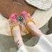 Cross-border Hot-selling Colorful Floral Crystal Slippers For Women, Summer Outdoor Fashion Retro Jelly Shoes_vogvips.com