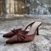 Women's Elegant Satin Pointed Toe Mule Shoes – High Heel Slip-On With Bow Detail For Fall With Closed Toe And Low Cut Design._vogvips.com