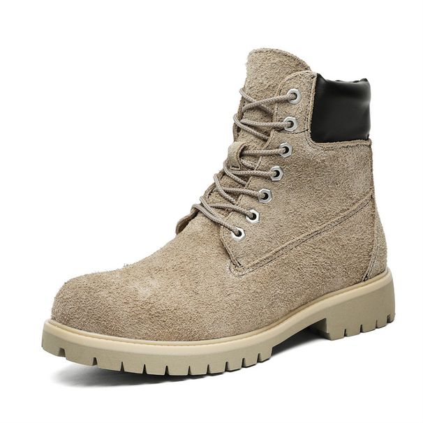 Anti-velvet Leather Niche Design Men's Boots Retro Tooling Boots Outdoor Hiking Short Boots_vogvips.com