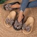 Summer Women Comfort Flip-Flop Leopard Bow Soft Thick-Soled Cloud Slippers Travel Vacation Beach Shoes New Women Sandals_vogvips.com