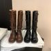 Vintage Chunky Heel Leather Riding Boots For Women - Retro Buckle Detail, Side Zipper, Comfortable Mid-Calf & Knee-High Boots_vogvips.com