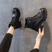 Martin Boots Women's British Style Short Boots Leather Surface Thick Sole Heightening Retro Boots Women_vogvips.com