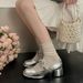 Mary Jane Summer 2025 New Style With Skirt Coarse Heels Non Tiring Foot Temperament Women's Single Shoes_vogvips.com