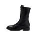 Women's Short Winter 2024 New Style Round Toe Front Zipper Mid-Calf Thin Ghost Emperor Chunky Heel Martin Boots_vogvips.com