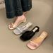 French Style Gentle Fairy One-Strap Sandals For Women Summer Outdoor New Bowknot Chunky High Heel Slippers_vogvips.com