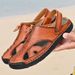 Men's Large-size Popular In Cross-border Trade, Casual Outdoor Sandals, Beach Shoes With Hand-stitched Hollowed-out_vogvips.com