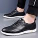 Business 2025 Soft Sole Leather Casual Men's British Style Comfortable Non-Slip Wear-Resistant Loafers Dad Driving Shoes_vogvips.com