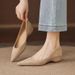 Women S Pointed Toe Flats With Low Heel Vintage Style Slip On For Spring Summer Fall Comfortable Casual Work Shoes_vogvips.com