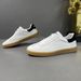 Genuine Leather White Men's Top Layer Cowhide, Trendy Cowhide Sole, Athletic Training Shoes, Flat Bottom, Comfortable_vogvips.com