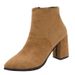 2020 New Women's Shoes Side Zipper Martin Suede Pointed Toe Autumn Plush High Ankle Boots Chunky Heel Winter_vogvips.com