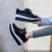 Large Size Women's Shoes 2025 Spring And Autumn New Round Toe Lace Up Sponge Cake Thick Sole Single Shoe For Women_vogvips.com