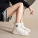 Women's 2025 Winter Fleece-Lined Short Snow Boots Non-Slip Warm Outdoor Wear Northeast Large Cotton Shoes_vogvips.com