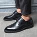 Euro Step Brogue Korean Version British Style Trendy Casual Business Formal Leather Men's Suit Wedding Shoes 830-A_vogvips.com