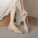 2023 New French Low Heel Square Toe Shallow Mouth Casual Versati Women's Soft So Flat Shoes Unique Spring Autumn_vogvips.com