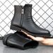 European Warm Series Autumn Winter Martin Men's High-top Shoes Chimney Zipper British Style Genuine Leather Fashion Boots_vogvips.com