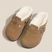 Closed-Toe Half Slippers For Women, Autumn And Winter New Casual Fleece-Lined Thick-Soled Shoes, Slip-On_vogvips.com