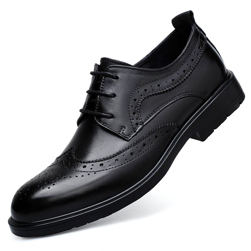 Leather Shoes Men's Casual Dress Engraved Suit Wedding Shoes Crocodile Pattern Men's Shoes_vogvips.com