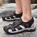 Sandals Men Plus-size Baotou Casual Beach Shoes 2024 Summer Leather Men Outdoor Sports River Slippers Tide_vogvips.com